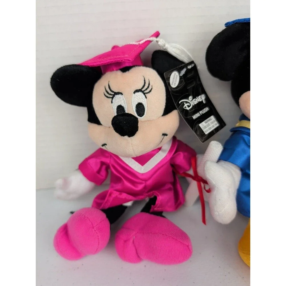 NWT Disney Mickey Mouse & Minnie Mouse  graduation 8.5” plush